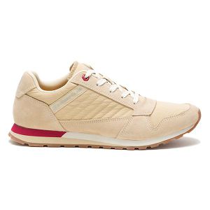 Beige / Red Men's Caterpillar CODE Ventura Sneakers | US-607143HWB