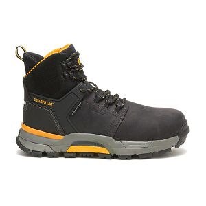 Black Men's Caterpillar CAT EDGE Nano Waterproof Boots | US-372910JGP