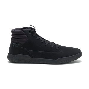 Black Men's Caterpillar CODE Hex Hi Sneakers | US-734120AJH