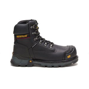 Black Men's Caterpillar Excavator XL 6" Composite Waterproof Boots | US-347286CHP