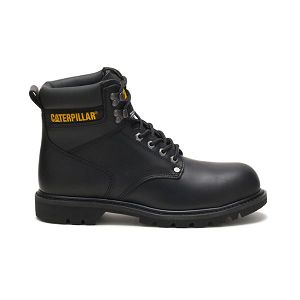 Black Men's Caterpillar Second Shift Steel Safety Boots | US-257630GOW