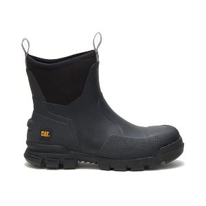 Black Men's Caterpillar Stormers 6" Pull-Ons Boots | US-820594ANX