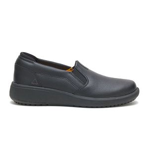 Black Women's Caterpillar ProRush SR Slip-On Soft Toe Shoes | US-736915RUW