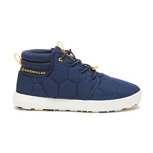 Blue / White Men's Caterpillar CODE Scout Mid Sneakers | US-126450GOM