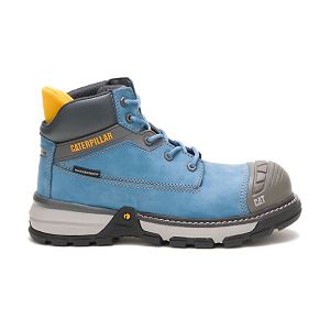 Blue Women's Caterpillar Excavator Superlite Carbon Composite Waterproof Boots | US-846931HWN