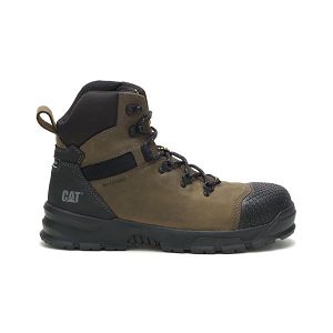 Brown / Black Men's Caterpillar Accomplice X Waterproof Steel Safety Boots | US-325104EXB