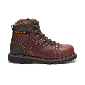 Brown Men's Caterpillar Alaska 2.0 Steel Safety Boots | US-064928CZF