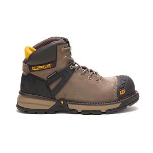 Brown Men's Caterpillar Excavator Superlite Carbon Composite Waterproof Boots | US-486193BOU