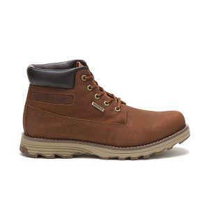 Brown Men's Caterpillar Founder Waterproof Thinsulate Soft Toe Boots | US-679310GON