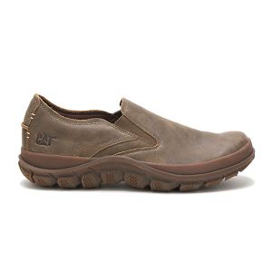 Brown Men's Caterpillar Fused Slip On Soft Toe Shoes | US-206358JPG