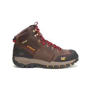 Brown Men's Caterpillar Navigator Waterproof Boots | US-641207FHS