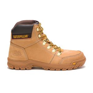 Brown Men's Caterpillar Outline Soft Toe Boots | US-347915IAZ