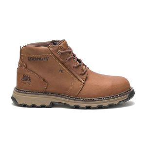 Brown Men's Caterpillar Parker Steel Safety Boots | US-926430UPE