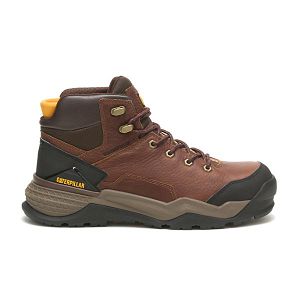 Brown Men's Caterpillar Provoke Mid Alloy Waterproof Boots | US-658371WBK