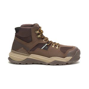 Brown Men's Caterpillar Provoke Mid Alloy Waterproof Boots | US-876059OMB