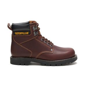 Brown Men's Caterpillar Second Shift Soft Toe Boots | US-976501TAF