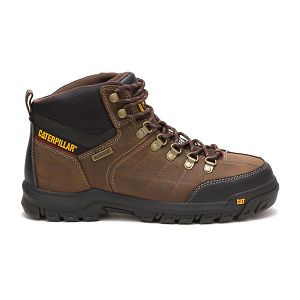 Brown Men's Caterpillar Threshold Steel Waterproof Boots | US-789461PDQ