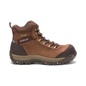 Brown Women's Caterpillar Ally Composite Waterproof Boots | US-068345HUN