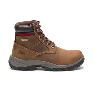 Brown Women's Caterpillar Dryverse 6" Waterproof Safety Boots | US-831907OVF