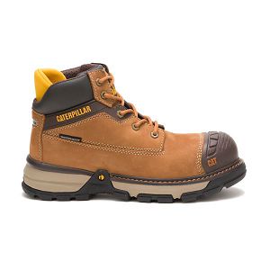 Brown Women's Caterpillar Excavator Superlite Waterproof Carbon Composite Safety Boots | US-823495JIY