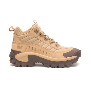 Brown Women's Caterpillar Intruder Mid Soft Toe Shoes | US-926841UNO