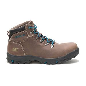 Brown Women's Caterpillar Mae Steel Waterproof Safety Boots | US-184369JMB