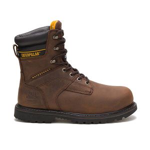 Dark Brown Men's Caterpillar Salvo 8" Steel Thinsulate Waterproof Boots | US-869743RWF