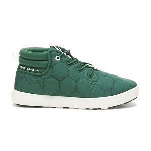 Green / White Women's Caterpillar CODE Scout Mid Soft Toe Shoes | US-346081YIE