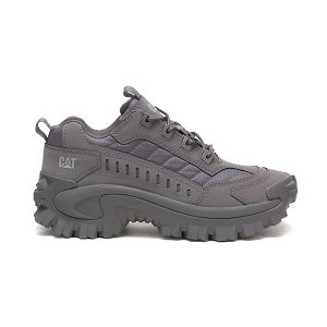 Grey / White Men's Caterpillar Intruder Soft Toe Shoes | US-326509GFP