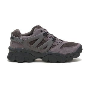 Grey / White Men's Caterpillar Reactor Soft Toe Shoes | US-346502HFA