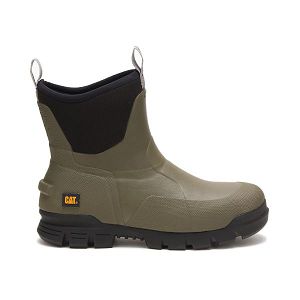 Olive / Green Men's Caterpillar Stormers 6" Waterproof Boots | US-940836PCT