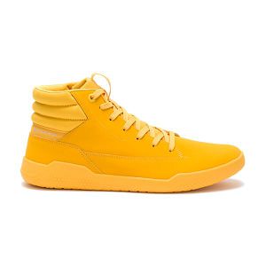 Yellow Men's Caterpillar CODE Hex Hi Sneakers | US-672540YNF