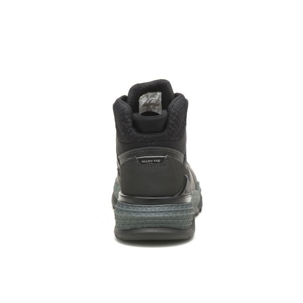 Black / Grey Men's Caterpillar Provoke Mid Waterproof Alloy Safety Boots | US-589014AMQ