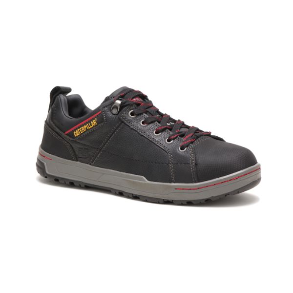 Black Men's Caterpillar Brode Steel Safety Shoes | US-604859VXD