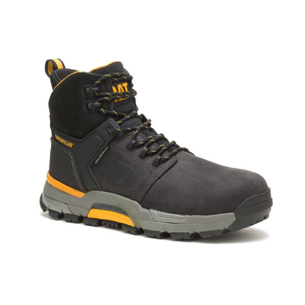 Black Men's Caterpillar CAT EDGE Nano Waterproof Boots | US-372910JGP