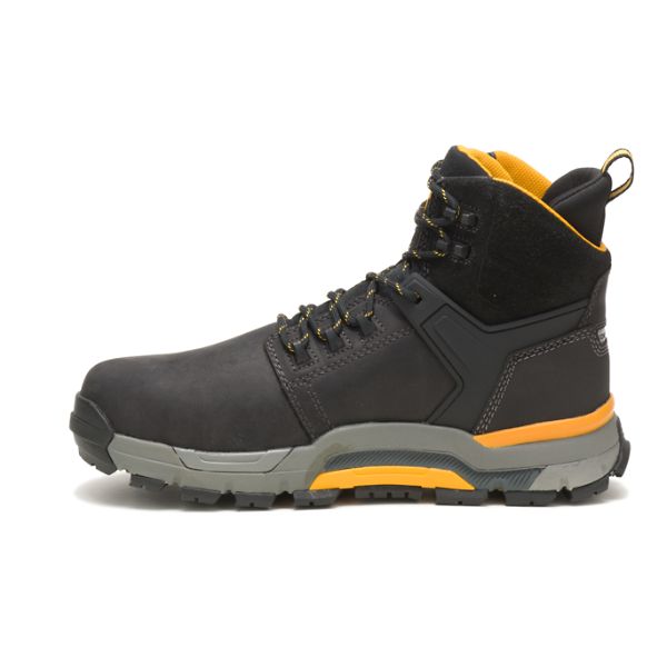 Black Men's Caterpillar CAT EDGE Nano Waterproof Boots | US-372910JGP