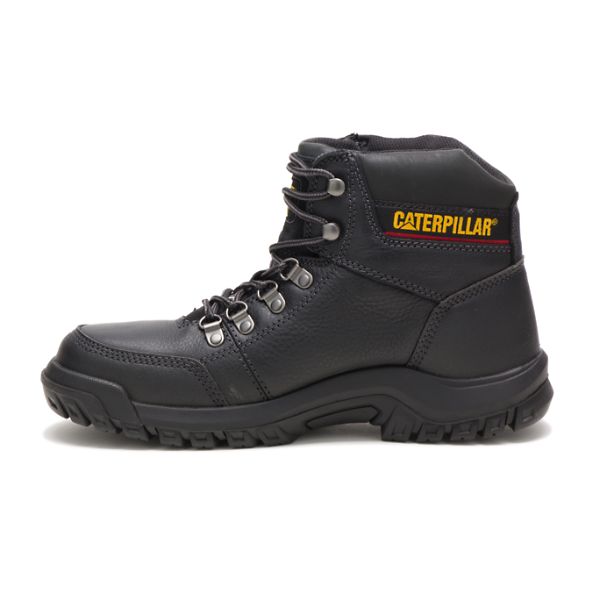 Black Men's Caterpillar Outline Steel Safety Boots | US-380942WCT