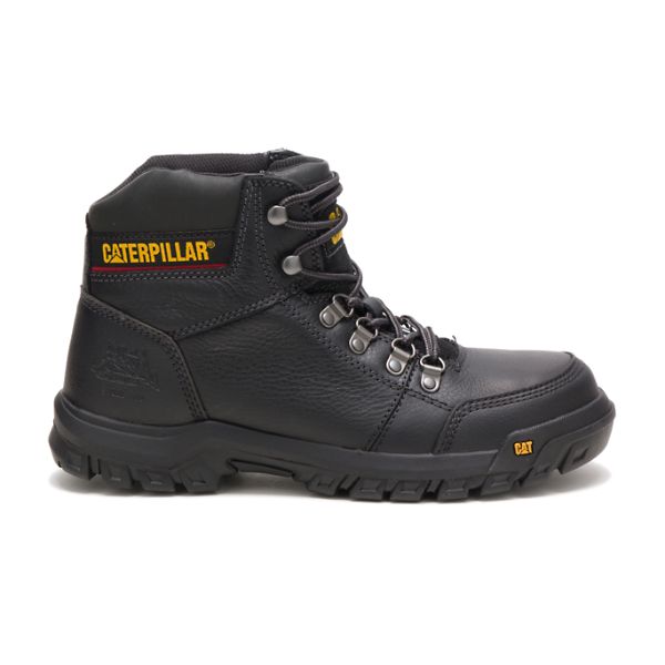 Black Men\'s Caterpillar Outline Steel Safety Boots | US-380942WCT