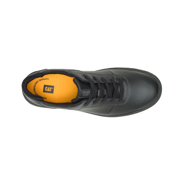 Black Men's Caterpillar ProRush SR Oxford Waterproof Shoes | US-982174SWC