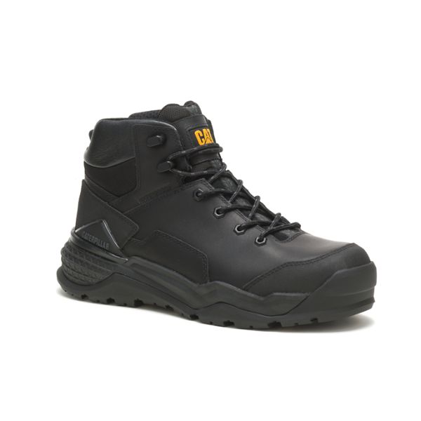 Black Men's Caterpillar Provoke Mid Alloy Waterproof Boots | US-960284EDY