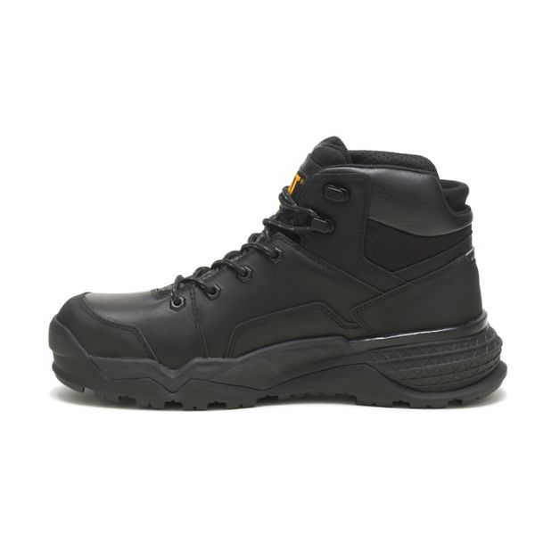 Black Men's Caterpillar Provoke Mid Alloy Waterproof Boots | US-960284EDY