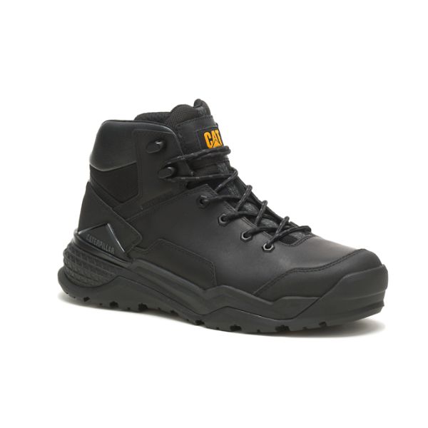 Black Men's Caterpillar Provoke Mid Waterproof Boots | US-751620WFM