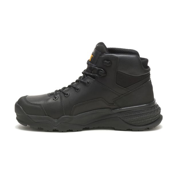 Black Men's Caterpillar Provoke Mid Waterproof Boots | US-751620WFM