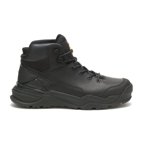 Black Men\'s Caterpillar Provoke Mid Waterproof Boots | US-751620WFM