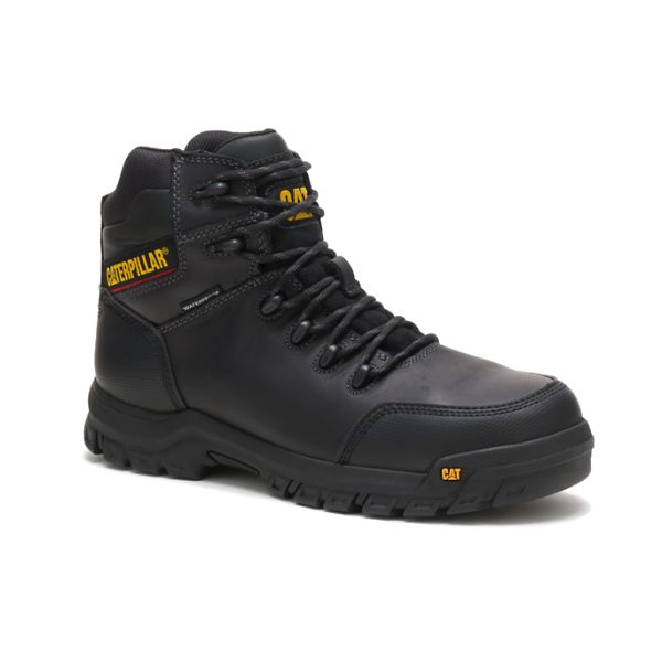 Black Men's Caterpillar Resorption Waterproof Composite Safety Boots | US-290468RSV