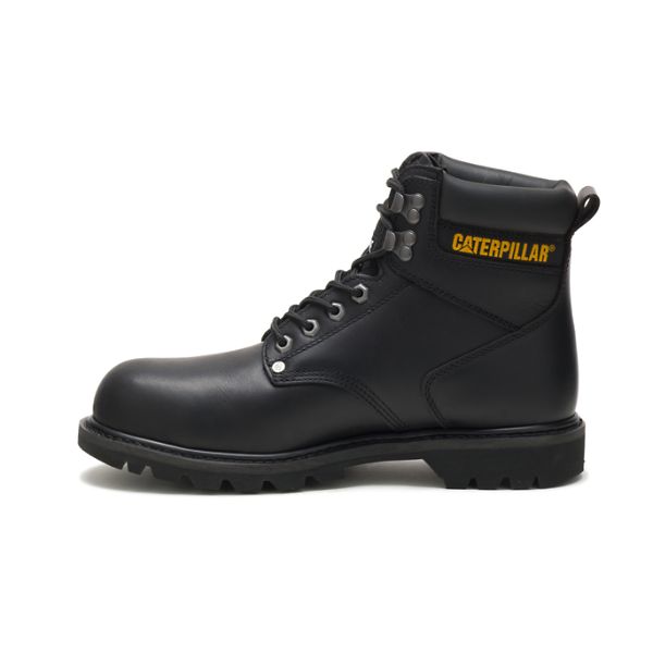 Black Men's Caterpillar Second Shift Steel Safety Boots | US-257630GOW