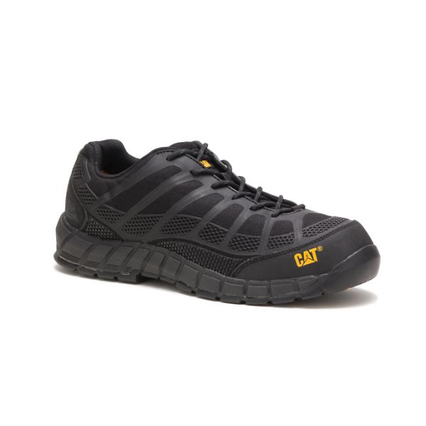 Black Men's Caterpillar Streamline Composite Safety Shoes | US-487615QGA