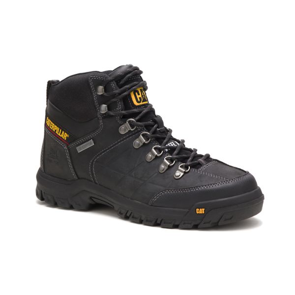 Black Men's Caterpillar Threshold Steel Waterproof Boots | US-104265ZNX