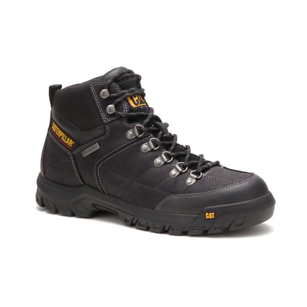 Black Men's Caterpillar Threshold Waterproof Soft Toe Boots | US-386097BCH