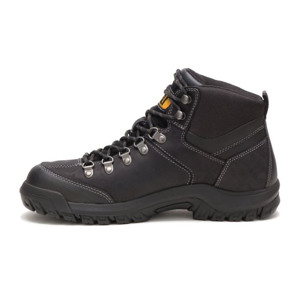 Black Men's Caterpillar Threshold Waterproof Soft Toe Boots | US-386097BCH